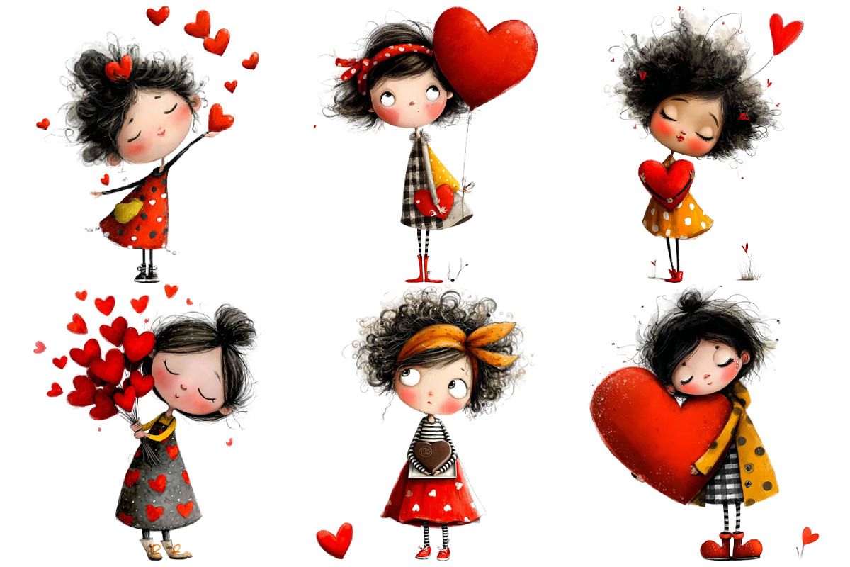 Valentine Girl Clipart, an Illustration by Pixels.Craft (Photo 4 of 5)