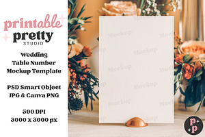 Rustic Floral Table Number Mockup, a Product Mockup by Printable Pretty Studio