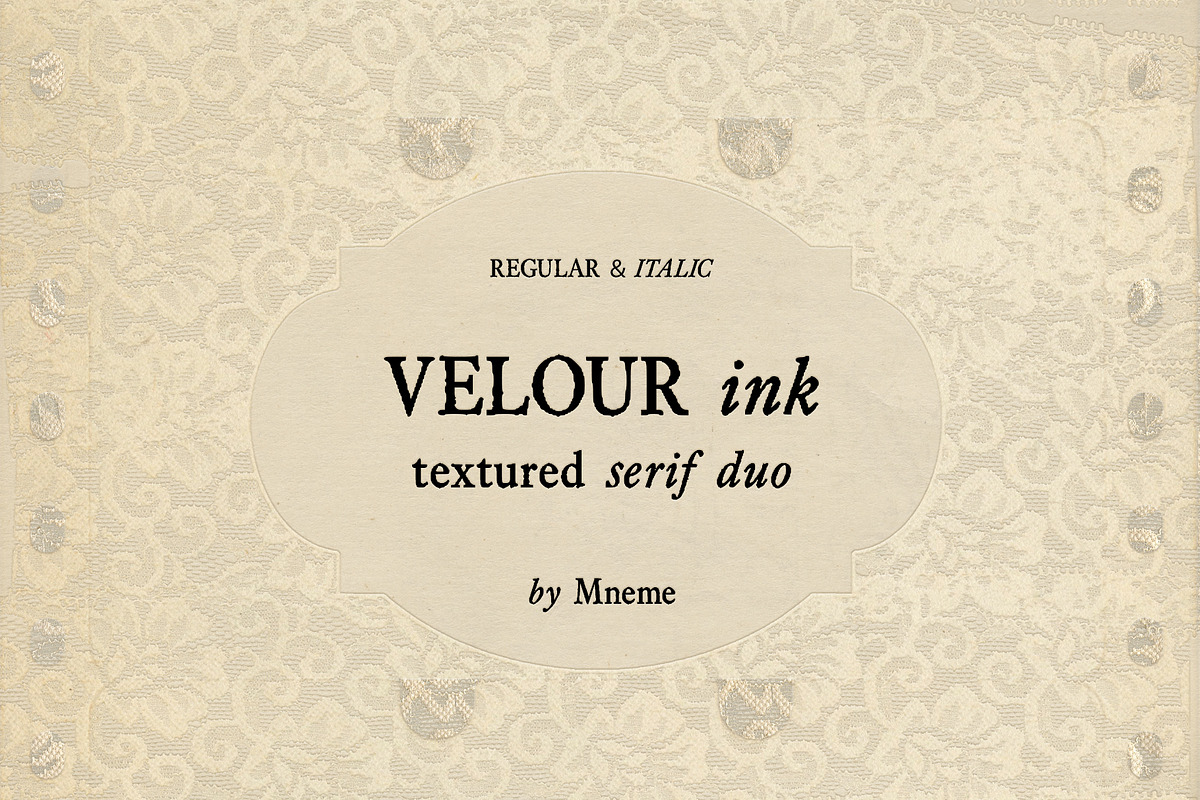 Velour Ink Textured Serif Duo, a Serif Font by Mneme (Photo 1 of 9)