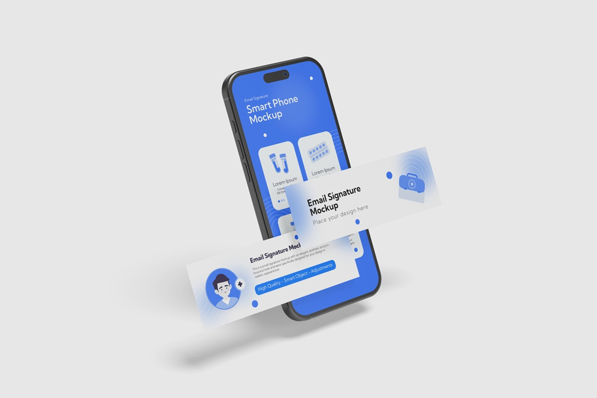 Email Signature and App Phone Mockup, an iPhone Mockup by Graphic Deal (Photo 5 of 6)