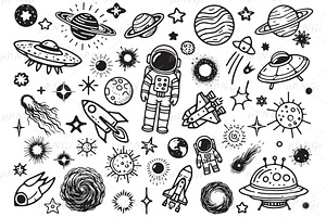Space Svg, Planet Svg, Galaxy Svg, an Outline Icon by PassionPNGcreation