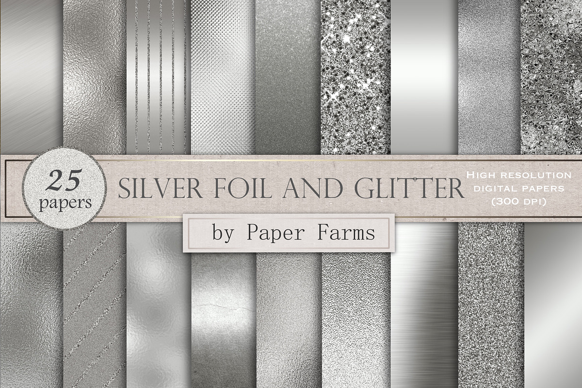 Silver foil and glitter, a Texture Graphic by Paper Farms (Photo 1 of 3)