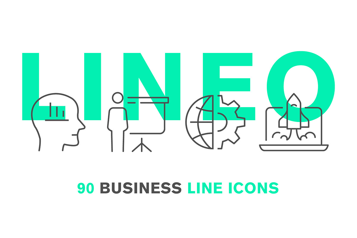 LINEO - 90 BUSINESS ICONS, an Outline Icon by sharpnose (Photo 1 of 6)