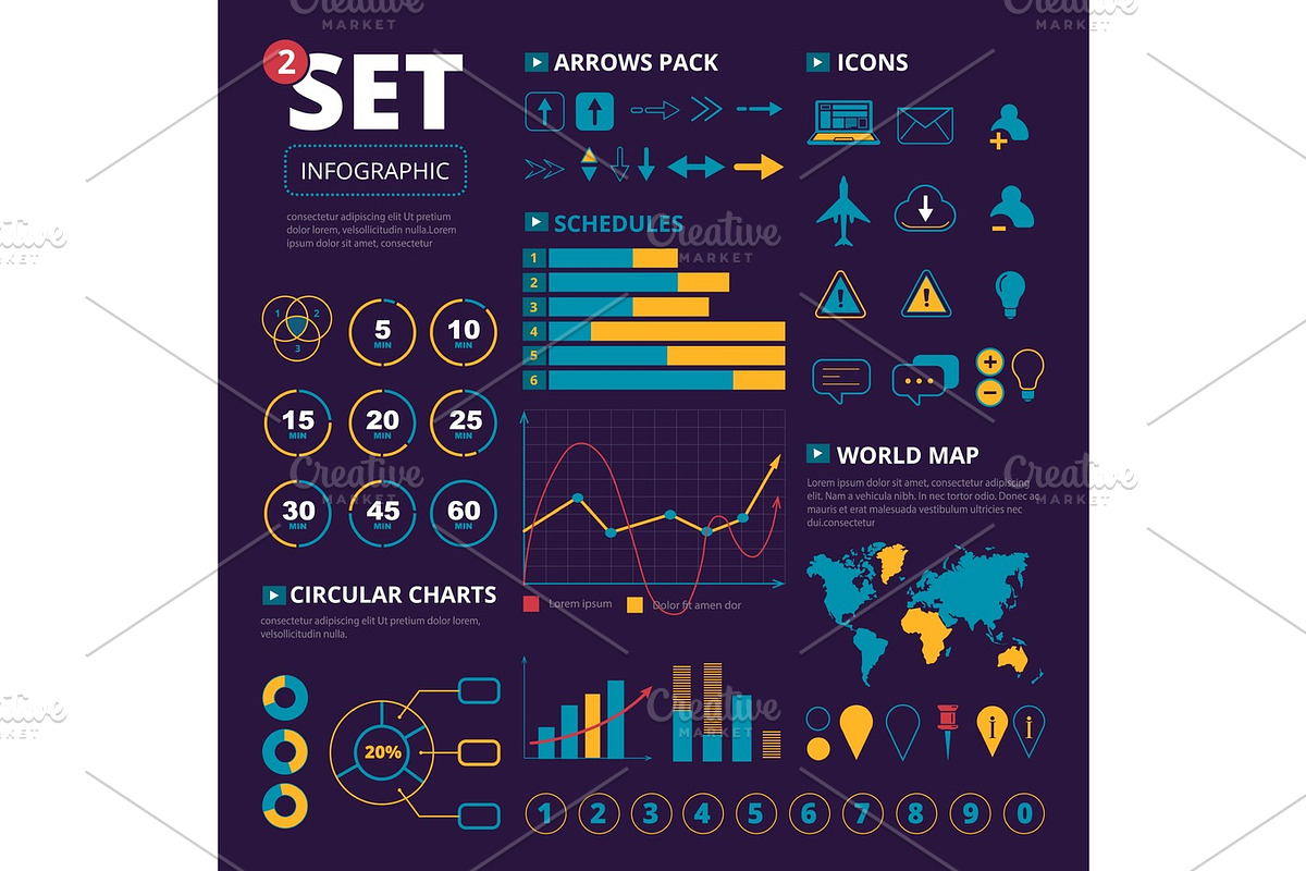 Big set of infographics elements., an Object Graphic by Multigon