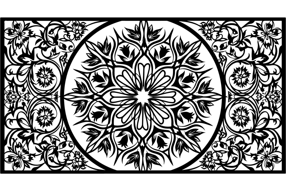 Decorative Mandala Panel Vector Set, a Decorative Illustration by Designer_Momina (Photo 9 of 21)