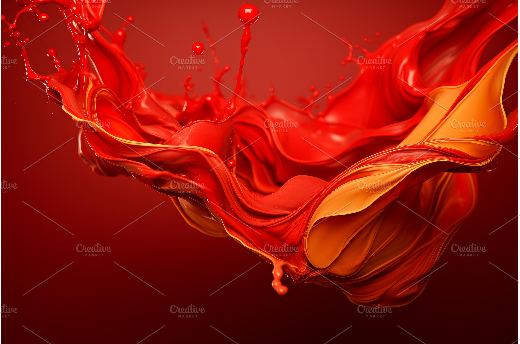 Metallic Red gold liquid. Generate, an Arts & Entertainment Photo by Ylivdesign