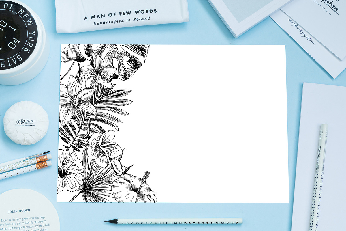 Tropical flowers and leaves, an Illustration by Elena Dorosh (Photo 7 of 7)