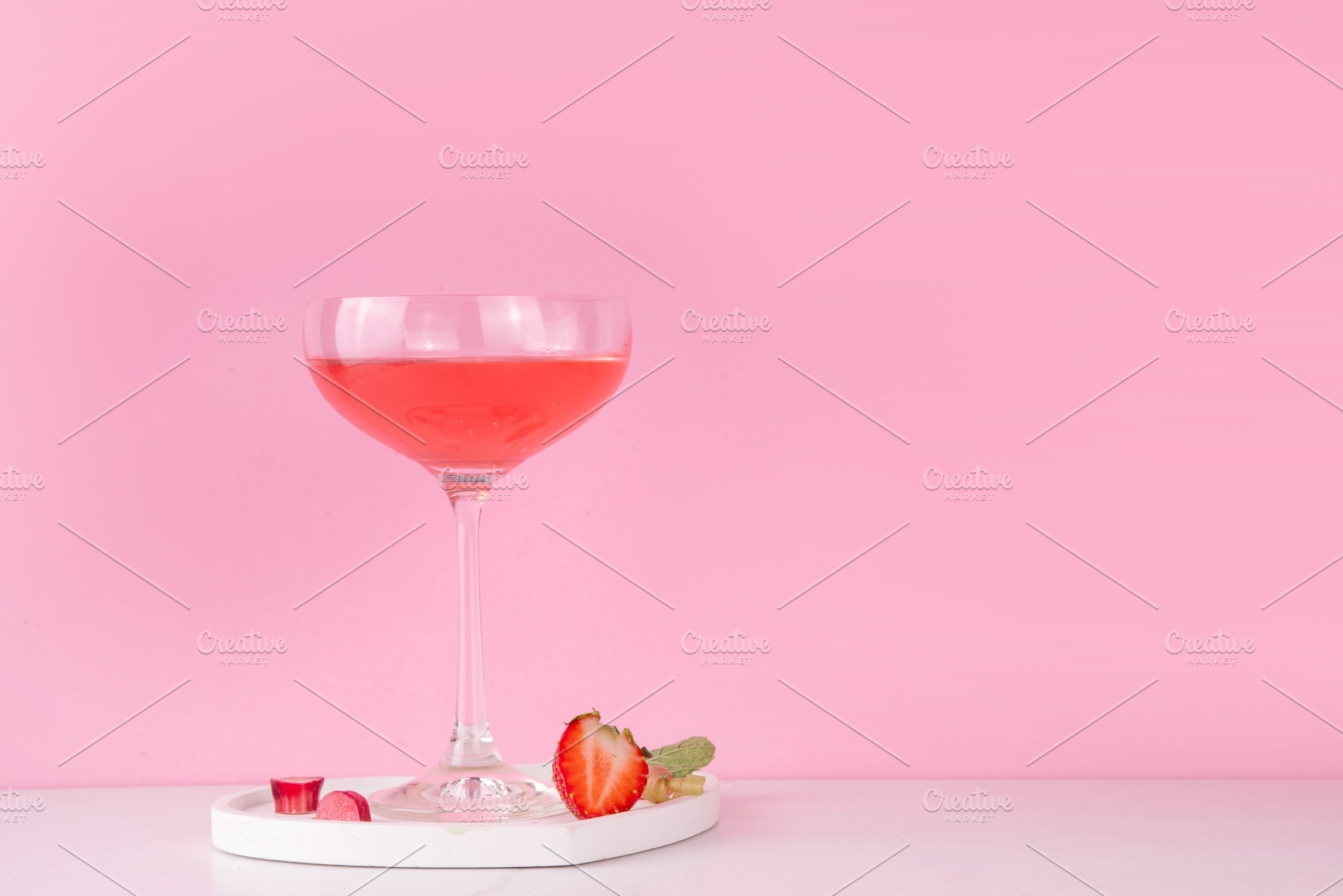 Strawberry Rhubarb Martini Cocktail, a Food & Drink Photo by Rimma