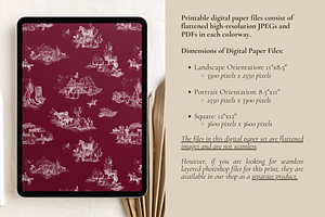 Western Toile - Digital Paper Set