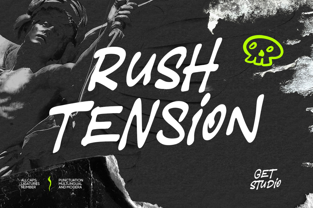 Rush Tension – Brush Display Font, a Handwritten Font by Get Studio (Photo 1 of 12)