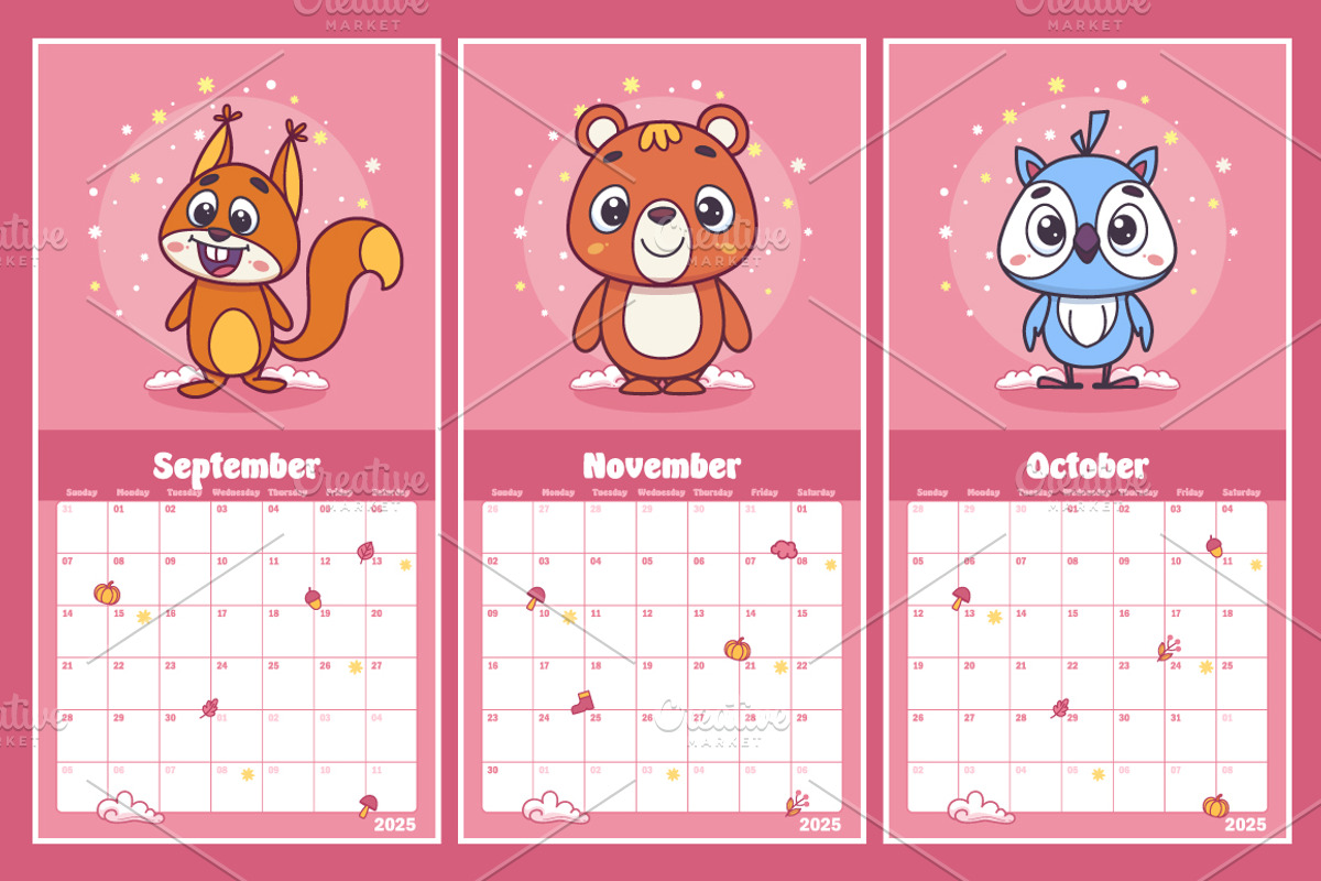 FUNNY ANIMALS 2025 Calendar, a Poster Template by Nearbirds (Photo 6 of 7)