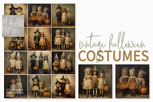 Vintage Halloween Costume Paintings