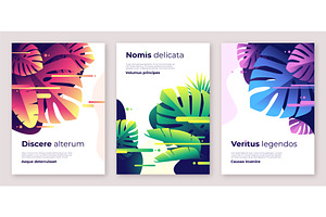 Colorful tropical backgrounds, a Poster Template by rikkyal