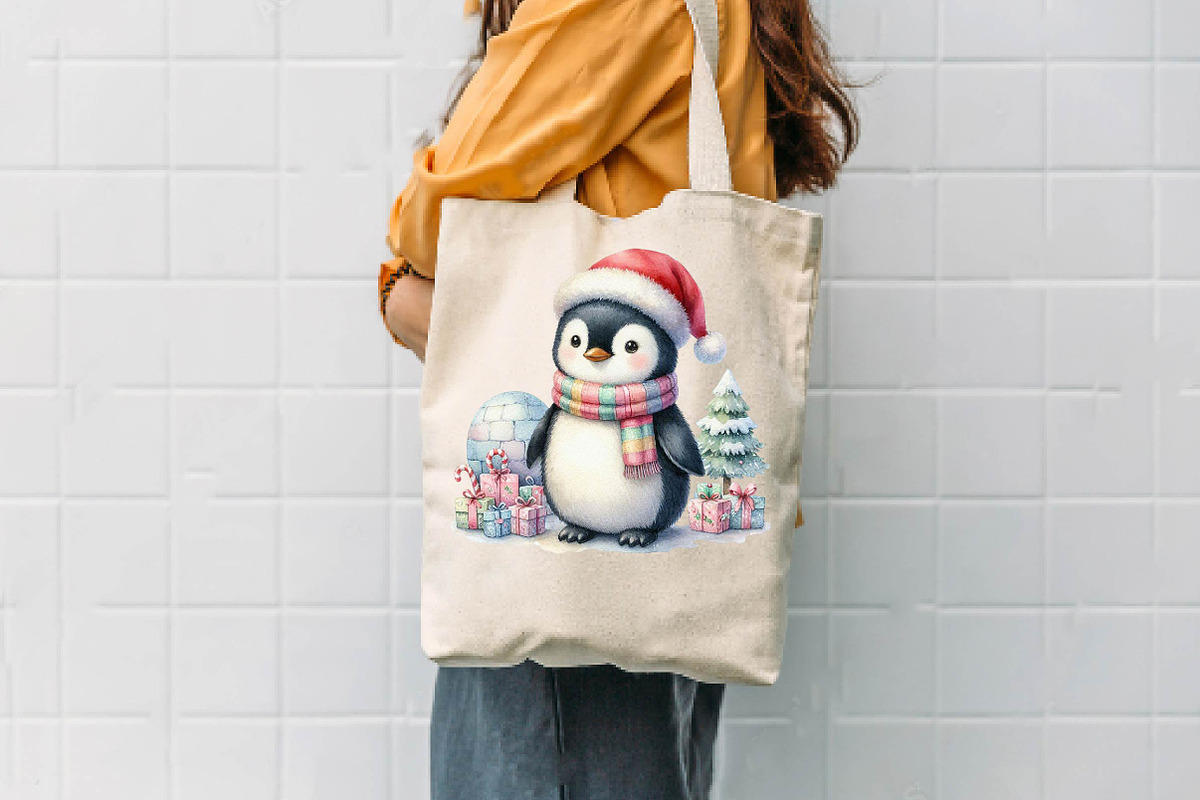 Watercolor Igloo Penguin Collection, a Seasonal Illustration by CreationArt (Photo 7 of 7)