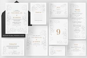 Elegant Floral Wedding Suite, an Invitation Template by Azka Creative