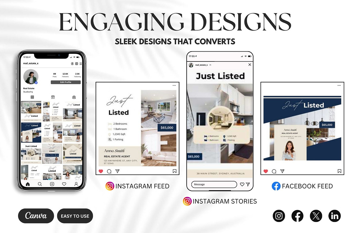 900+ Real Estate Just Listed Canva, a Social Media Template by Studioxhq (Photo 5 of 7)