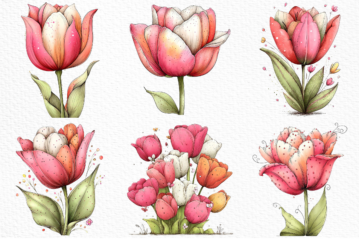 Whimsical Spring Tulip Flower Png, an Illustration by Craft Nest (Photo 4 of 11)