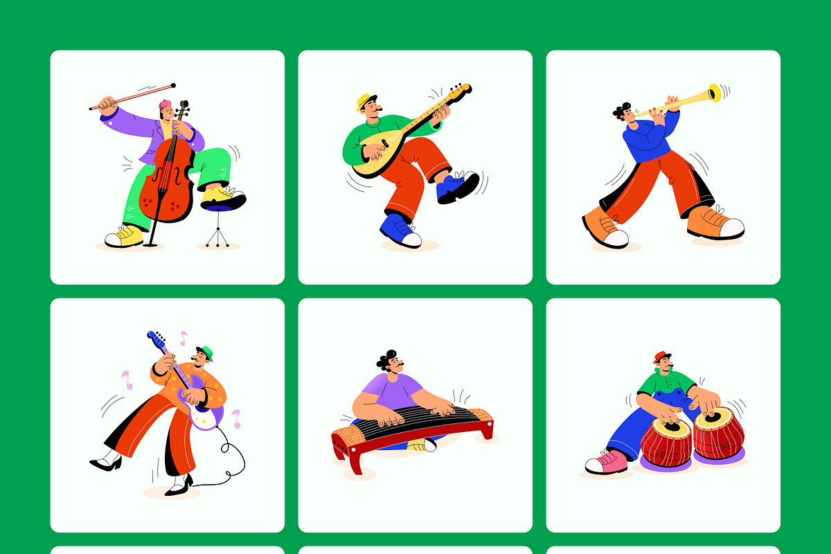 60 Flat Musician Illustrations, a Person Illustration by Creative Stall (Photo 10 of 11)