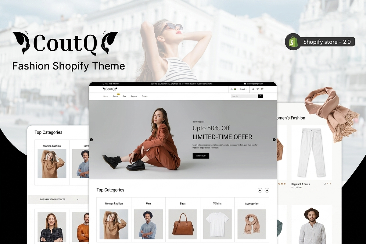 Coutq- Women Fashion Shopify theme, a Shopify Template by ThemesRain (Photo 1 of 3)