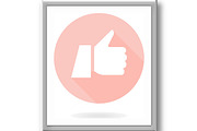 Flat Icon With Thumb Up, an Icon by FineArtStudio (Thumbnail 3 of 3)