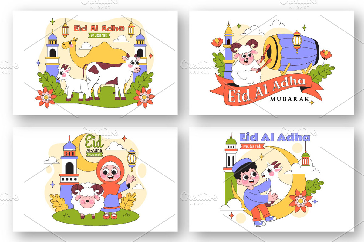 10 Happy Eid Al Adha Illustration, a Seasonal Illustration by denayunebgt (Photo 2 of 4)