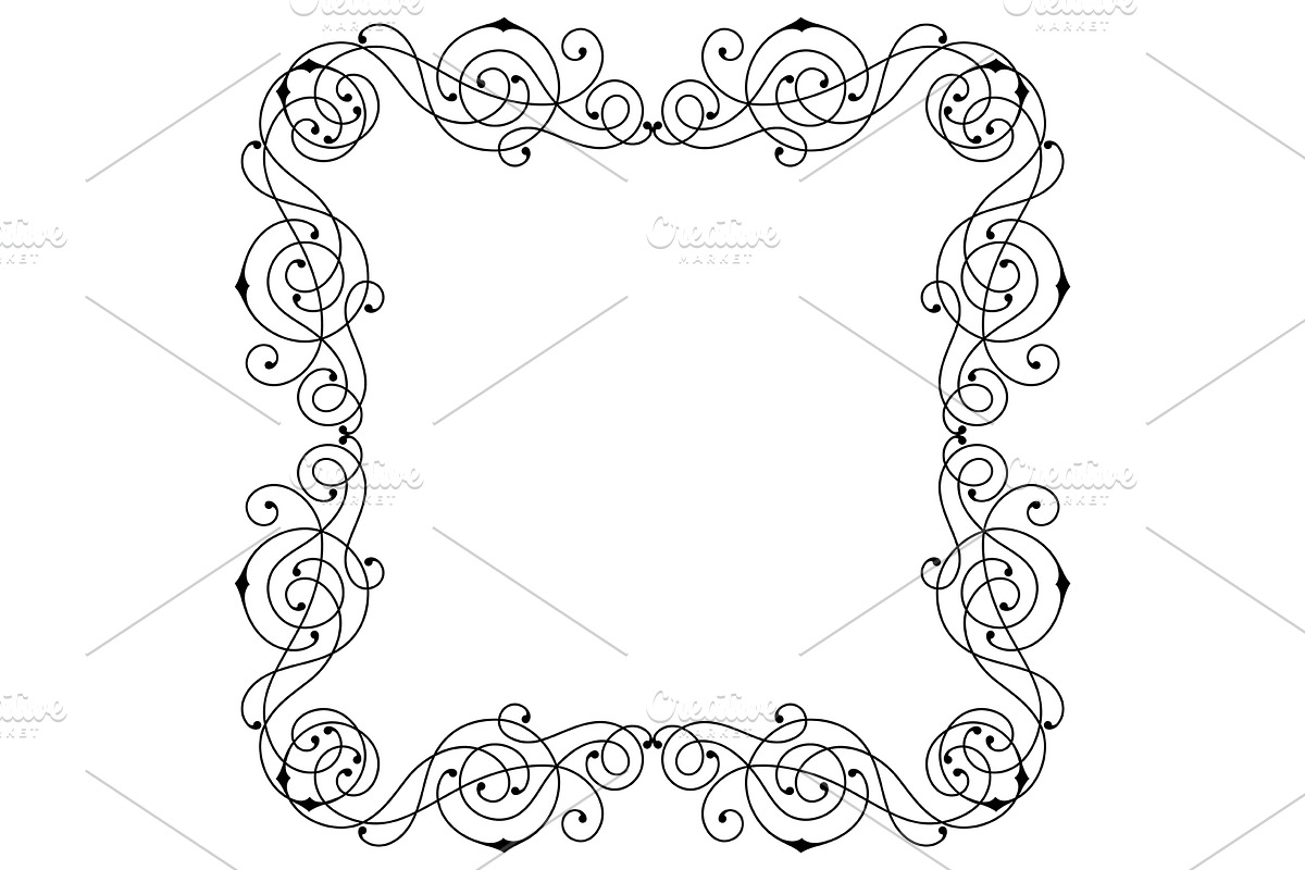 Line curl frame., a Decorative Illustration by incomible