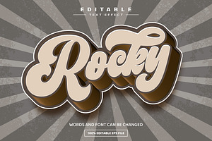 Rocky 3D Editable Text Effect