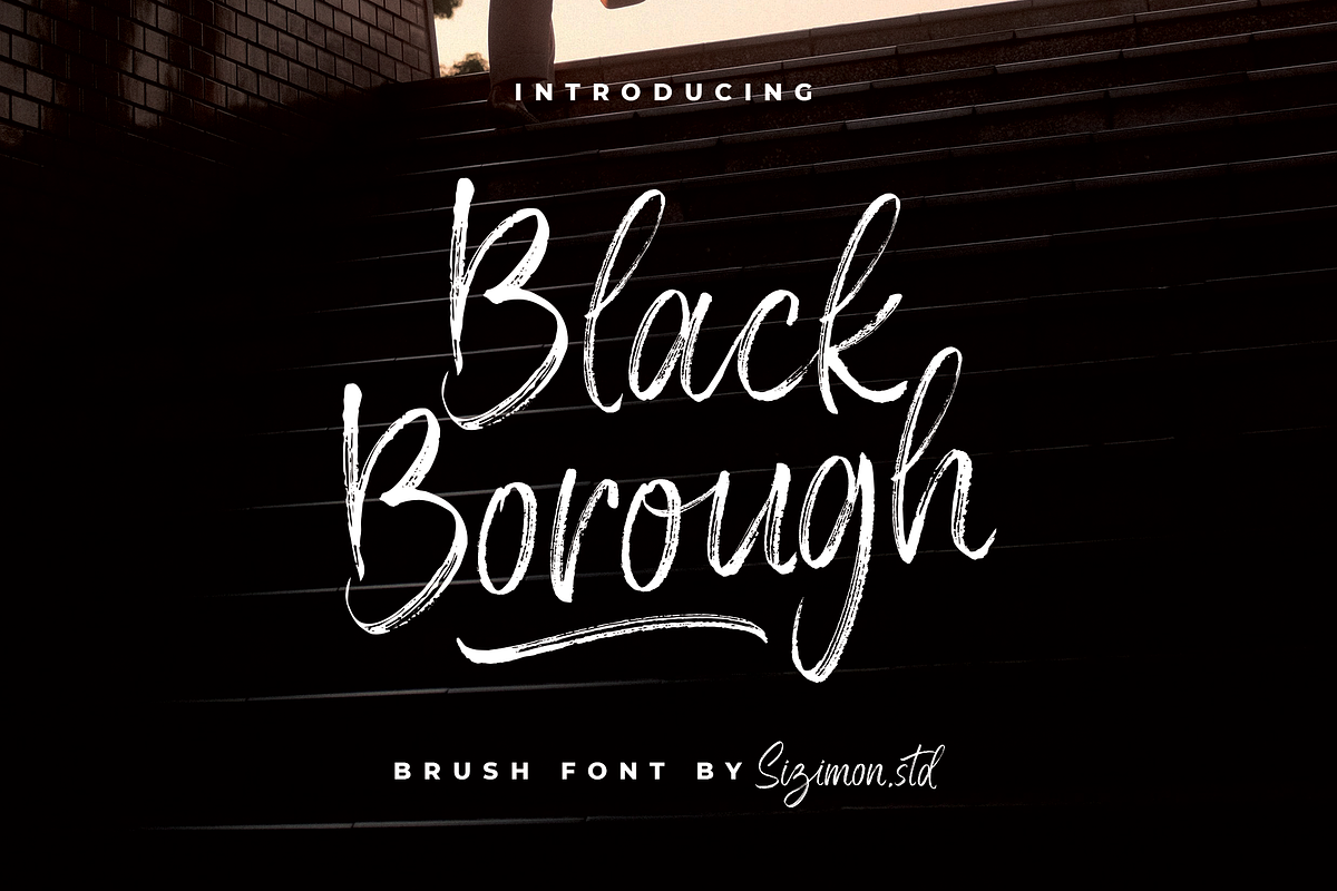 Black Borough Brush Font, a Script Font by sizimon (Photo 1 of 9)