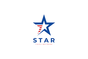 Star Red Blue Stripes Logo Design, a Branding & Logo Template by yopie