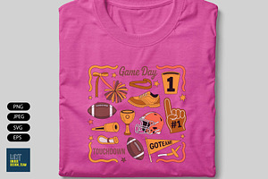 Preppy Football T Shirt Design, a Sport Illustration by Unique Design Team