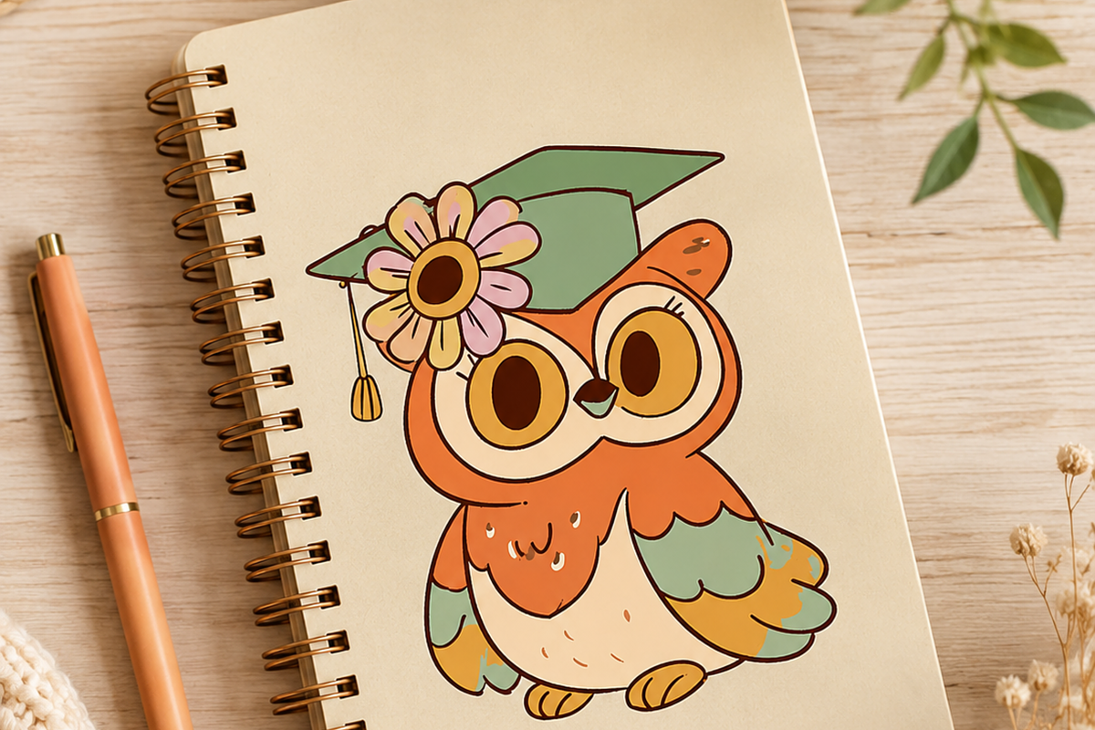 RETRO GROOVY BACK TO SCHOOL CLIPART, an Object Illustration by Daring Digies (Photo 10 of 11)