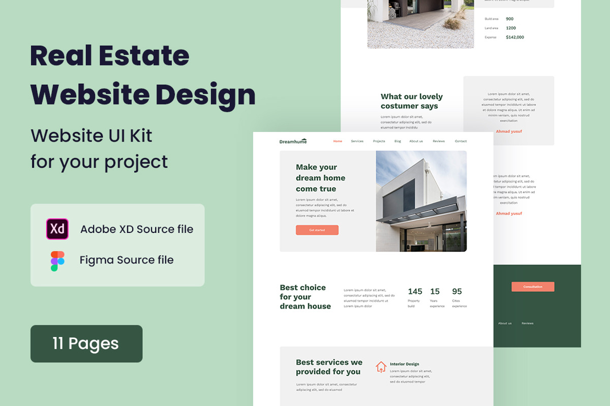Real Estate Website Design Template, a Wireframe Template by INSPR STD (Photo 1 of 6)