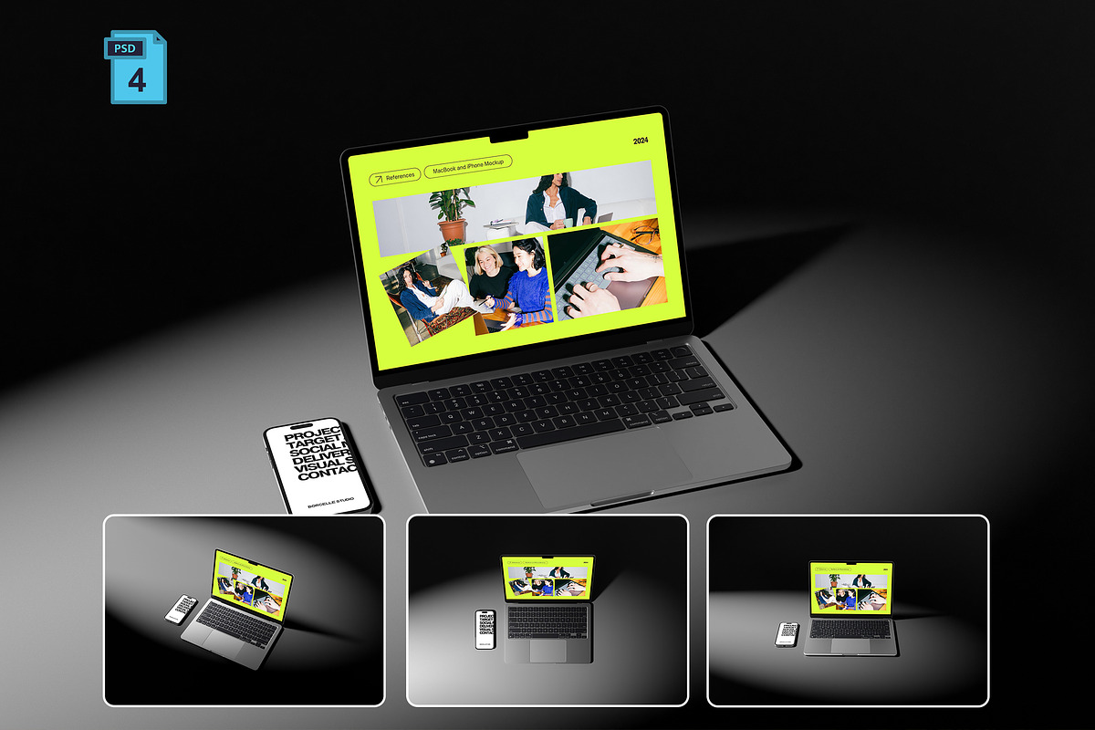 MacBook Pro Mockup Dark Scene, a Mac Mockup by Momogi (Photo 1 of 5)
