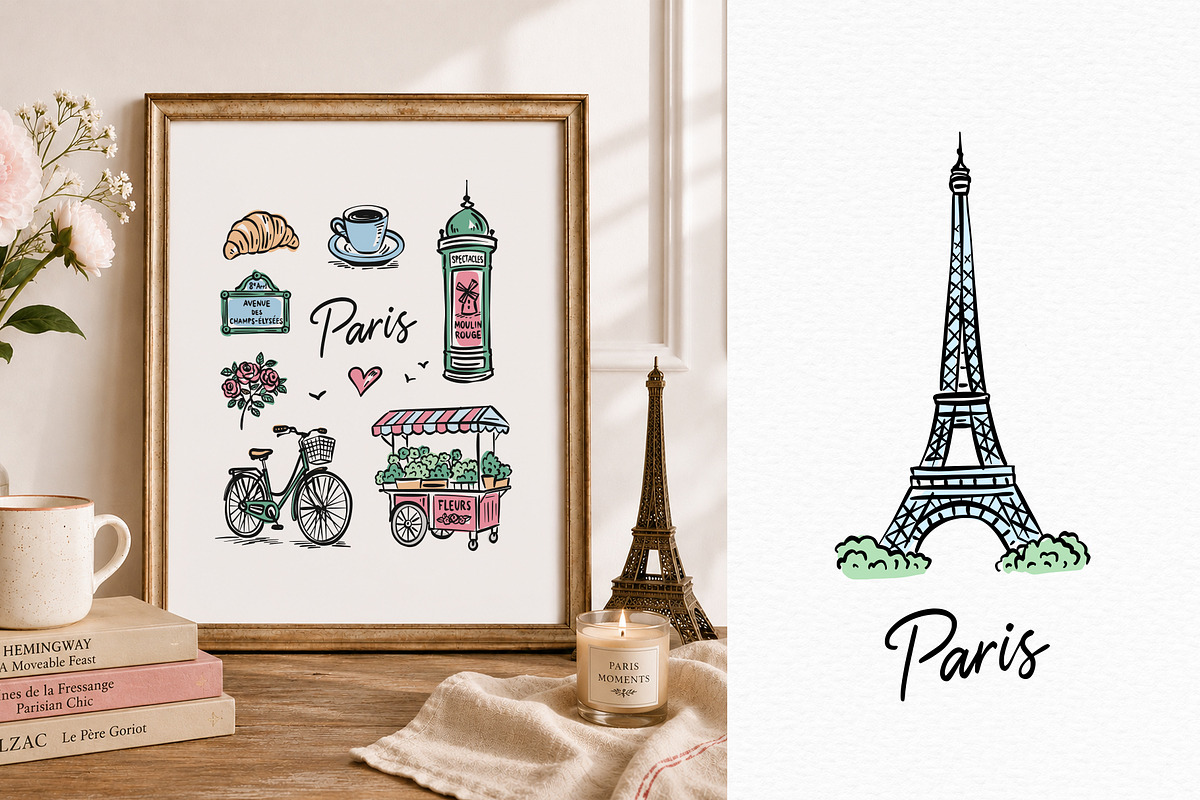 Parisian Moments Illustrations, an Object Illustration by Redchocolate (Photo 4 of 8)
