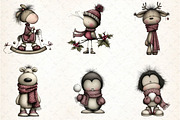 Whimsical Christmas Clipart Bundle, an Illustration by DreamCafeArt (Thumbnail 5 of 8)
