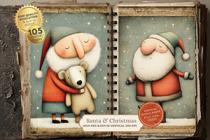 Quirky Santa Printable Christmas, a Seasonal Illustration by Nicole Branger Art