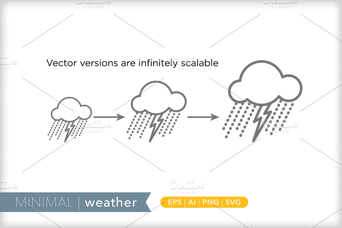 Minimal weather icons, an Outline Icon by Picture Window (Photo 4 of 5)