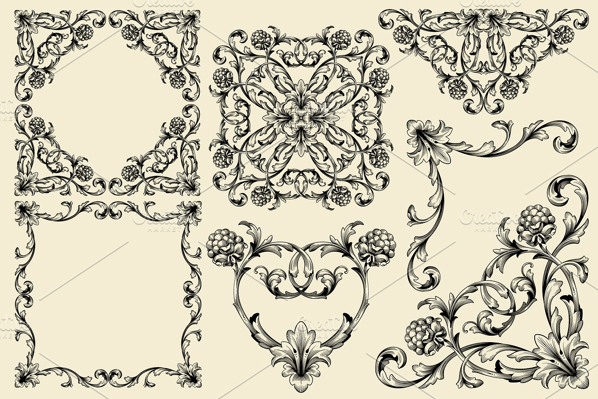 Frames and Borders Decorative vector, an Object Graphic by Samira (Photo 4 of 6)