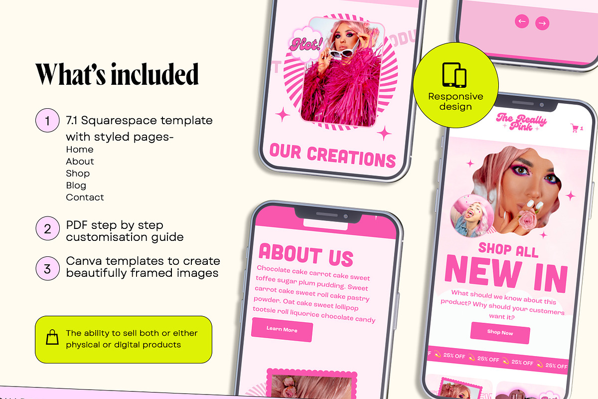 Bright Pink Squarespace Template, a Squarespace Template by Template Twist Shop (Photo 4 of 10)