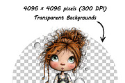 Easter Whimsical Girl & Animals PNG, an Illustration by one-touch (Thumbnail 11 of 11)