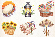 Watercolor Boho Summer Clipart, an Illustration by Libby Wishes (Thumbnail 2 of 7)