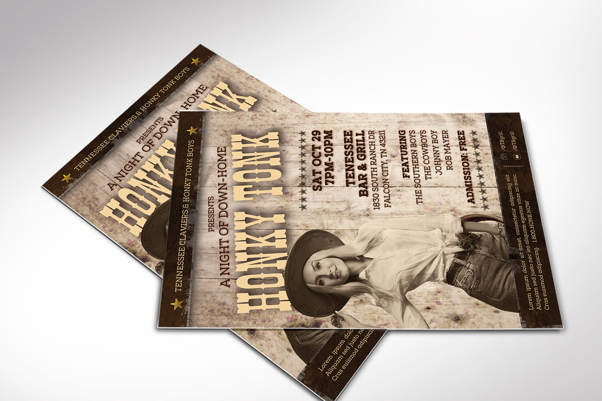 Honky Tonk Country Flyer Template preview 6