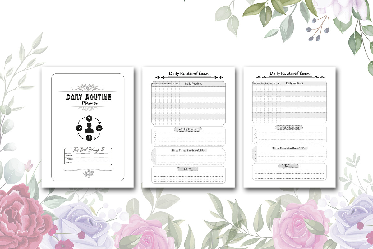 Daily Routine Planner, a Stationery Template by design_hut