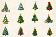 Christmas Tree Sticker Clipart, an Illustration by Designworld (Thumbnail 2 of 5)