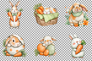Watercolor Easter Bunny Clipart, an Illustration by Sublimation Artist (Thumbnail 2 of 7)