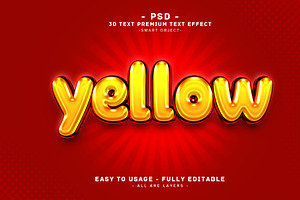 Editable 3D Text Effect Yellow, a Layer Style Add-On by Md Jahidul99