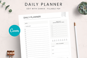 Canva Daily Planner Printable PDF