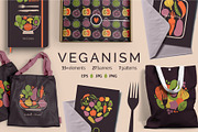 Veganism. Veggies, Fruits & Dishes, a Food Illustration by Renberrry.Store (Thumbnail 1 of 16)