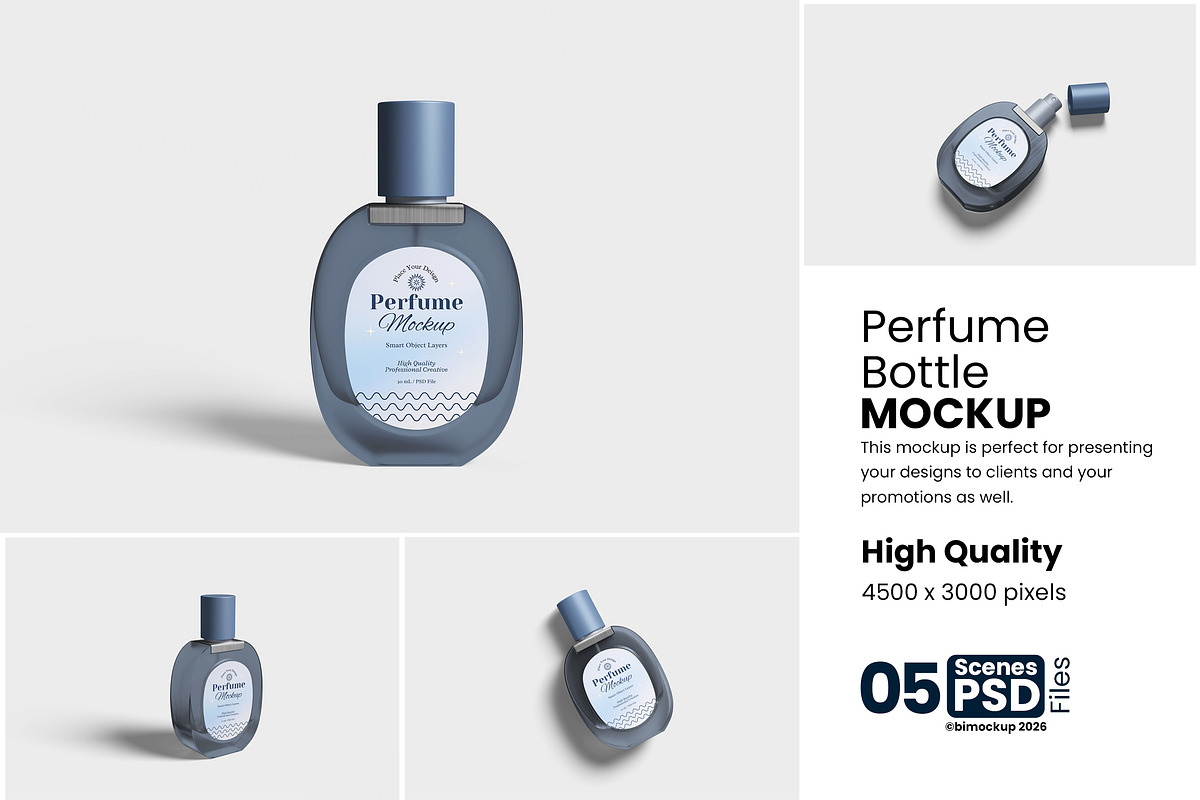 Professional Parfume Bottle Mockup, a Packaging Mockup by bimockup (Photo 1 of 6)