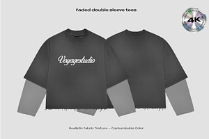Faded double sleeve t-shirt mockup, a Shirt Mockup by Voyage Studio